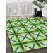 Patterned Fern Green Rug in Family Room, pat2794grn