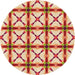 Square Patterned Red Rug, pat2794org