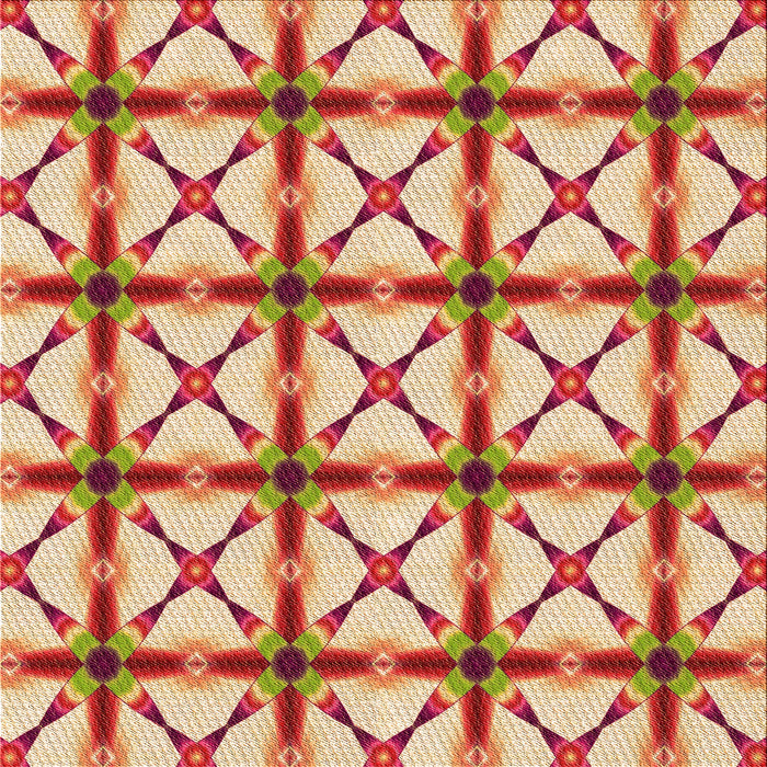 Round Patterned Red Rug, pat2794org