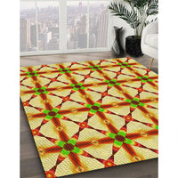 Patterned Orange Red Orange Rug, pat2794yw