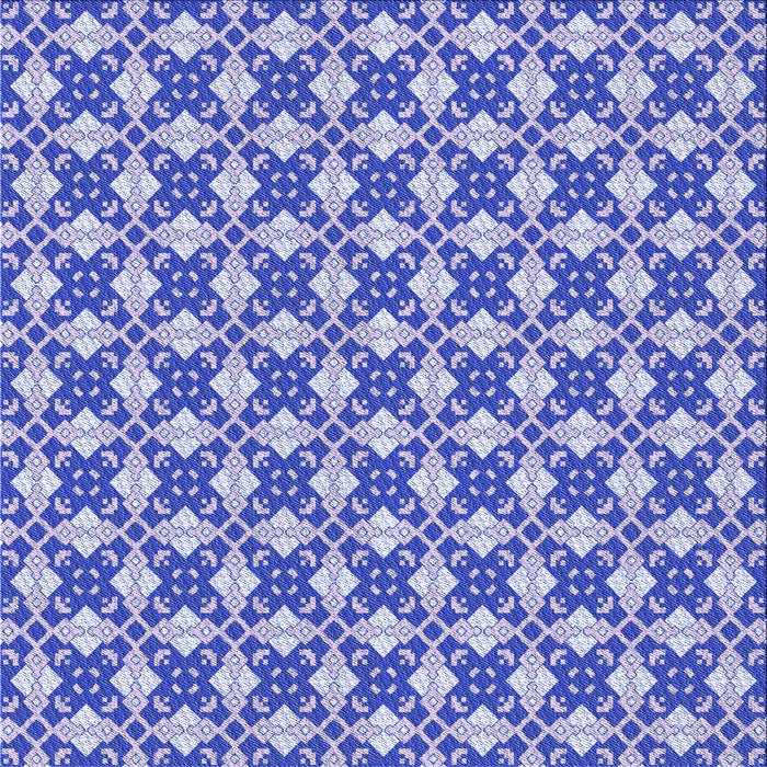 Round Patterned Blue Orchid Blue Rug, pat2795blu