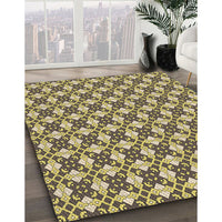 Patterned Coffee Brown Rug, pat2795brn