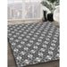 Patterned Dark Gray Rug in Family Room, pat2795gry