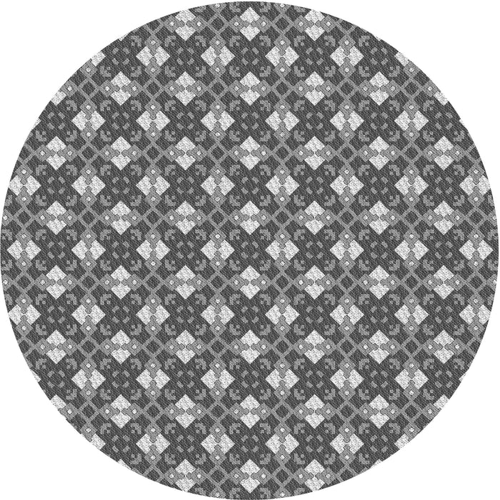 Square Patterned Dark Gray Rug, pat2795gry
