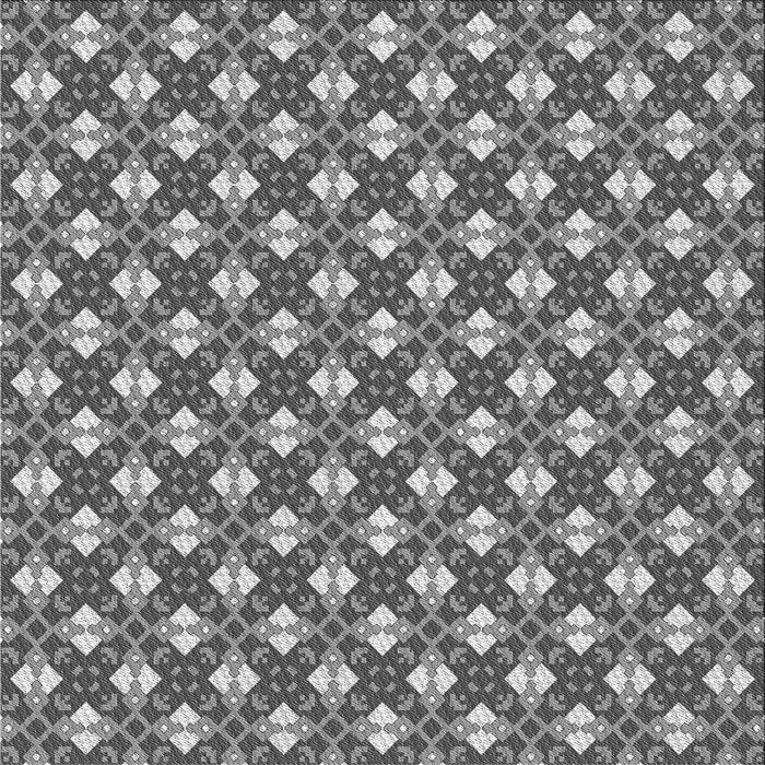 Round Patterned Dark Gray Rug, pat2795gry