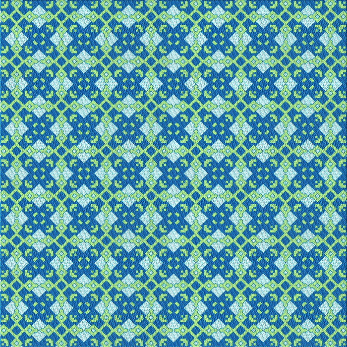 Round Machine Washable Transitional Blue Rug, wshpat2795lblu