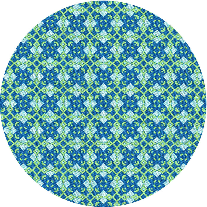 Square Patterned Blue Rug, pat2795lblu