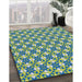 Patterned Green Novelty Rug in Family Room, pat2795