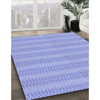 Patterned Light Slate Blue Rug, pat2796blu