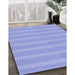 Patterned Light Slate Blue Rug in Family Room, pat2796blu