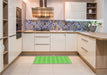 Patterned Emerald Green Rug in a Kitchen, pat2796grn