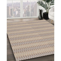 Patterned Dark Almond Brown Novelty Rug, pat2796
