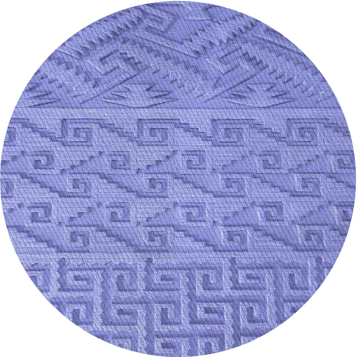 Square Patterned Denim Blue Rug, pat2797blu
