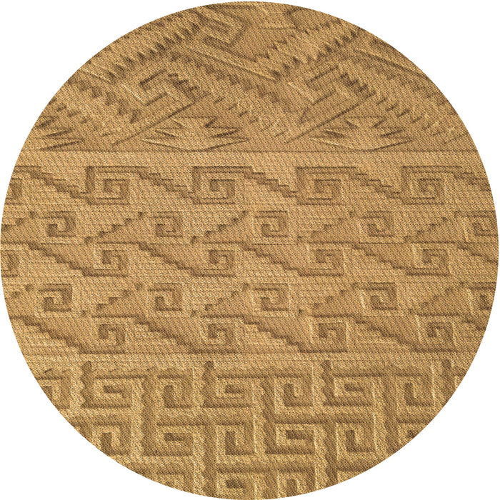 Square Patterned Yellow Rug, pat2797brn