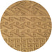 Square Patterned Yellow Rug, pat2797brn
