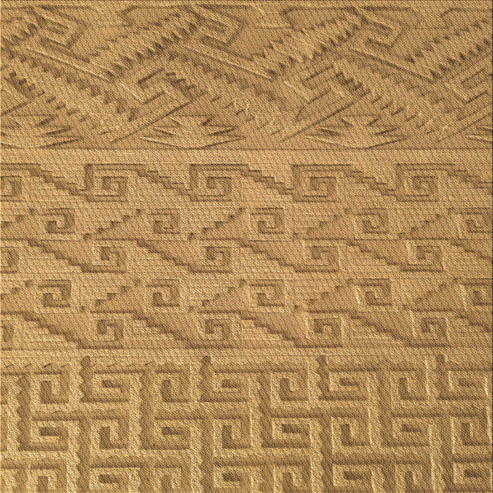 Round Patterned Yellow Rug, pat2797brn