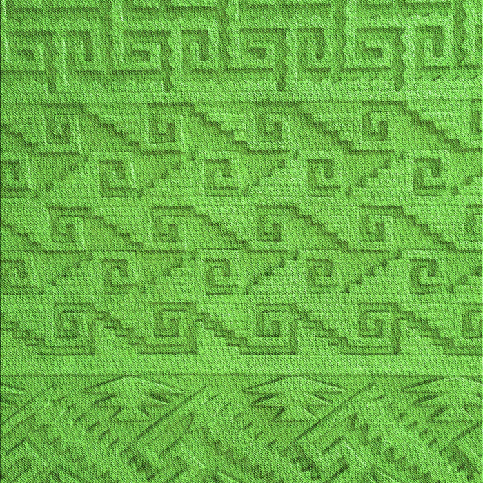 Patterned Dark Lime Green Rug, pat2797grn