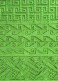 Machine Washable Transitional Dark Lime Green Rug, wshpat2797grn