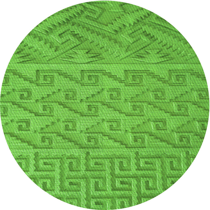 Square Machine Washable Transitional Dark Lime Green Rug in a Living Room, wshpat2797grn