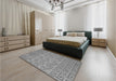 Patterned Smokey Gray Rug in a Bedroom, pat2797gry