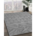 Machine Washable Transitional Smokey Gray Rug in a Family Room, wshpat2797gry