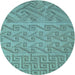 Square Machine Washable Transitional Green Rug in a Living Room, wshpat2797lblu