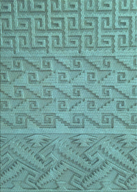 Machine Washable Transitional Green Rug, wshpat2797lblu