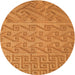 Square Patterned Orange Red Orange Rug, pat2797org