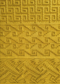 Machine Washable Transitional Deep Yellow Rug, wshpat2797yw