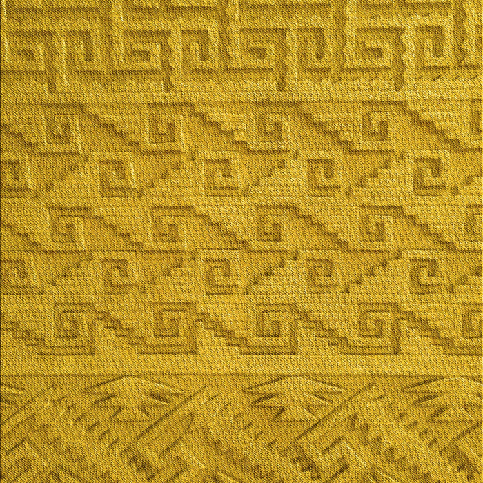 Machine Washable Transitional Deep Yellow Rug, wshpat2797yw