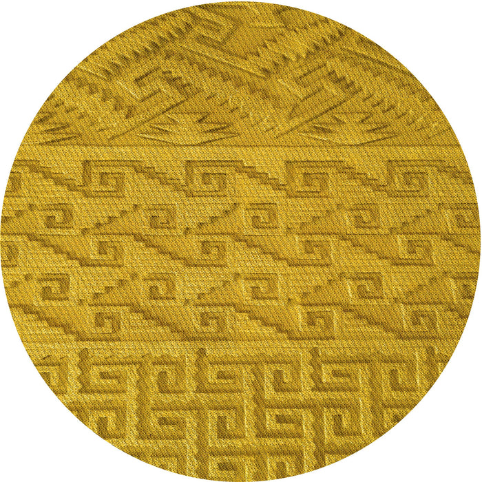 Square Patterned Deep Yellow Rug, pat2797yw
