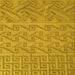 Round Patterned Deep Yellow Rug, pat2797yw