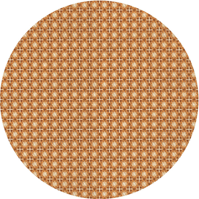 Square Patterned Yellow Orange Rug, pat2798org
