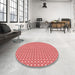 Round Patterned Light Coral Pink Rug in a Office, pat2798rd