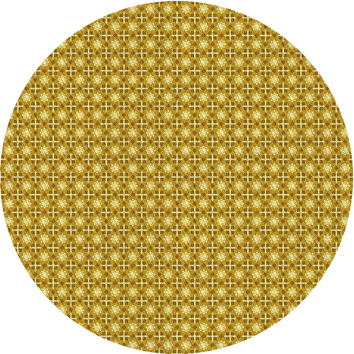 Square Patterned Bright Gold Yellow Rug, pat2798yw