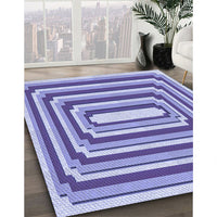 Patterned Slate Blue Rug, pat2799blu