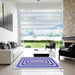 Machine Washable Transitional Slate Blue Rug in a Kitchen, wshpat2799blu