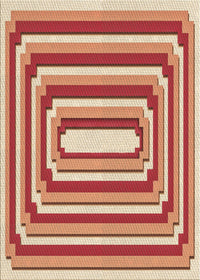 Machine Washable Transitional Red Rug, wshpat2799brn