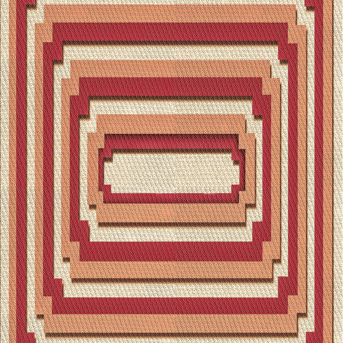 Machine Washable Transitional Red Rug, wshpat2799brn