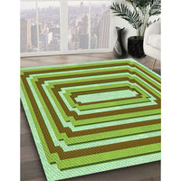 Patterned Olive Green Rug, pat2799grn