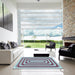 Square Patterned Blue Rug in a Living Room, pat2799lblu