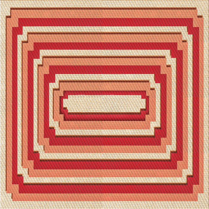 Round Patterned Neon Red Rug, pat2799org