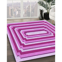 Patterned Neon Pink Rug, pat2799pur