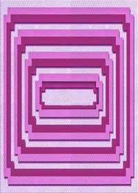 Machine Washable Transitional Neon Pink Rug, wshpat2799pur