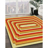 Patterned Bold Yellow Rug, pat2799yw