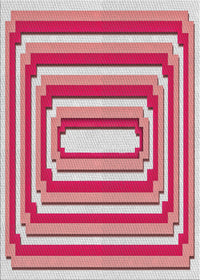 Machine Washable Transitional Rose G Pink Rug, wshpat2799