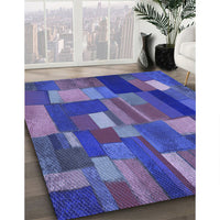 Patterned Medium Slate Blue Rug, pat28blu