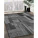 Patterned Gray Rug in Family Room, pat28gry