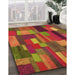 Patterned Red Rug in Family Room, pat28org