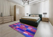 Patterned Dark Magenta Purple Rug in a Bedroom, pat28pur